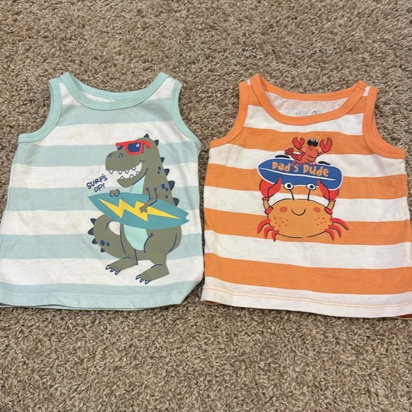 14 pieces Boys 6-9 month Bundle Camp and Dino Mickey Tee Pants and Body Suits - Picture 7 of 11